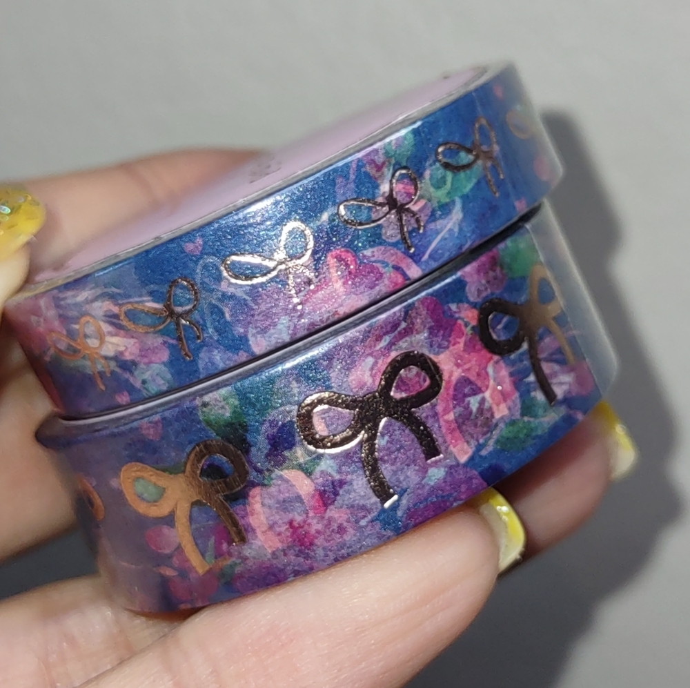 Simply Gilded Washi Tape - Floral w/ Rose Gold Foil Bows